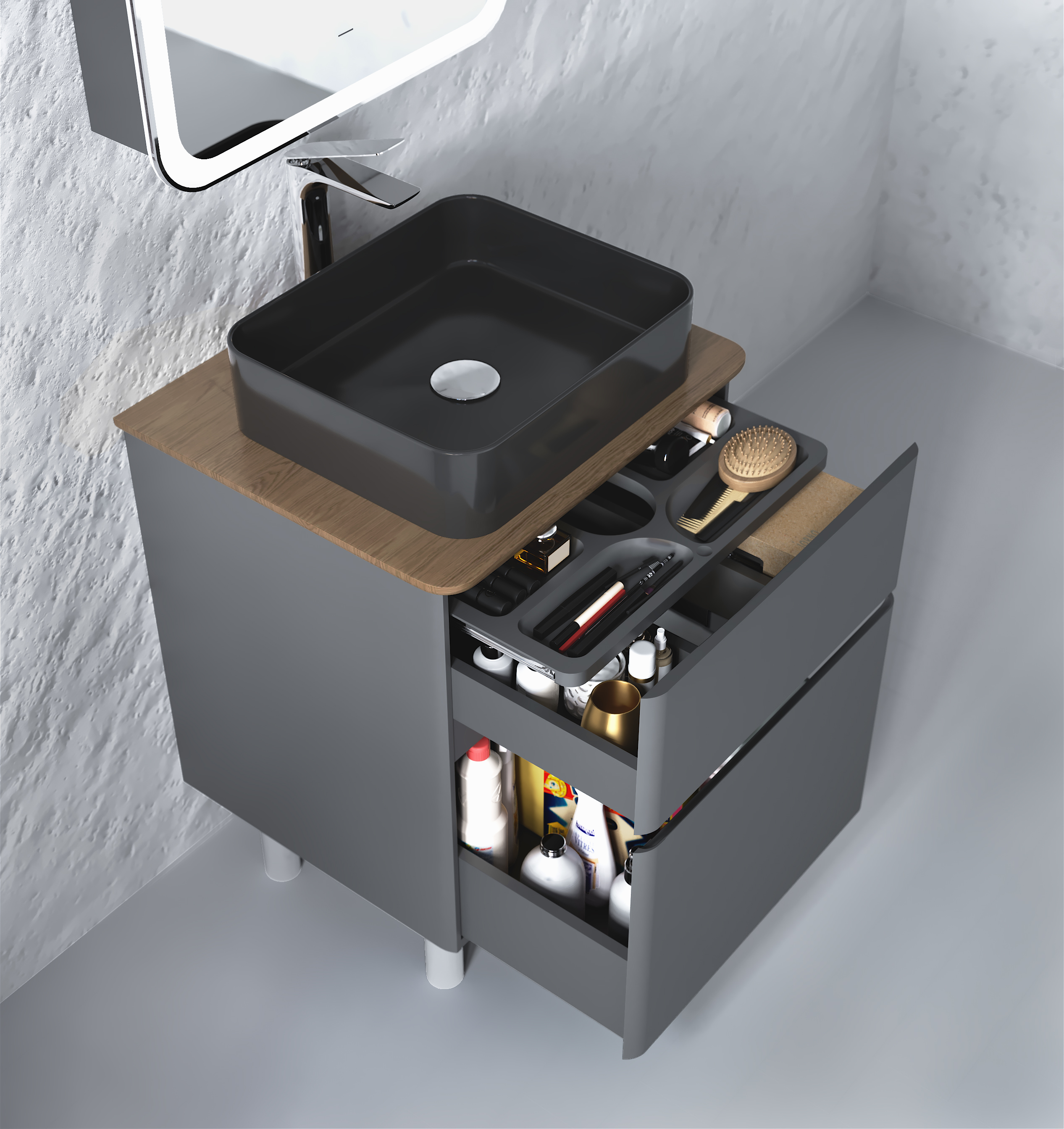 Тумба Morelle 60 напольная Антрацит/Трюфель Тумба Morelle 60 напольная Антрацит/Трюфель