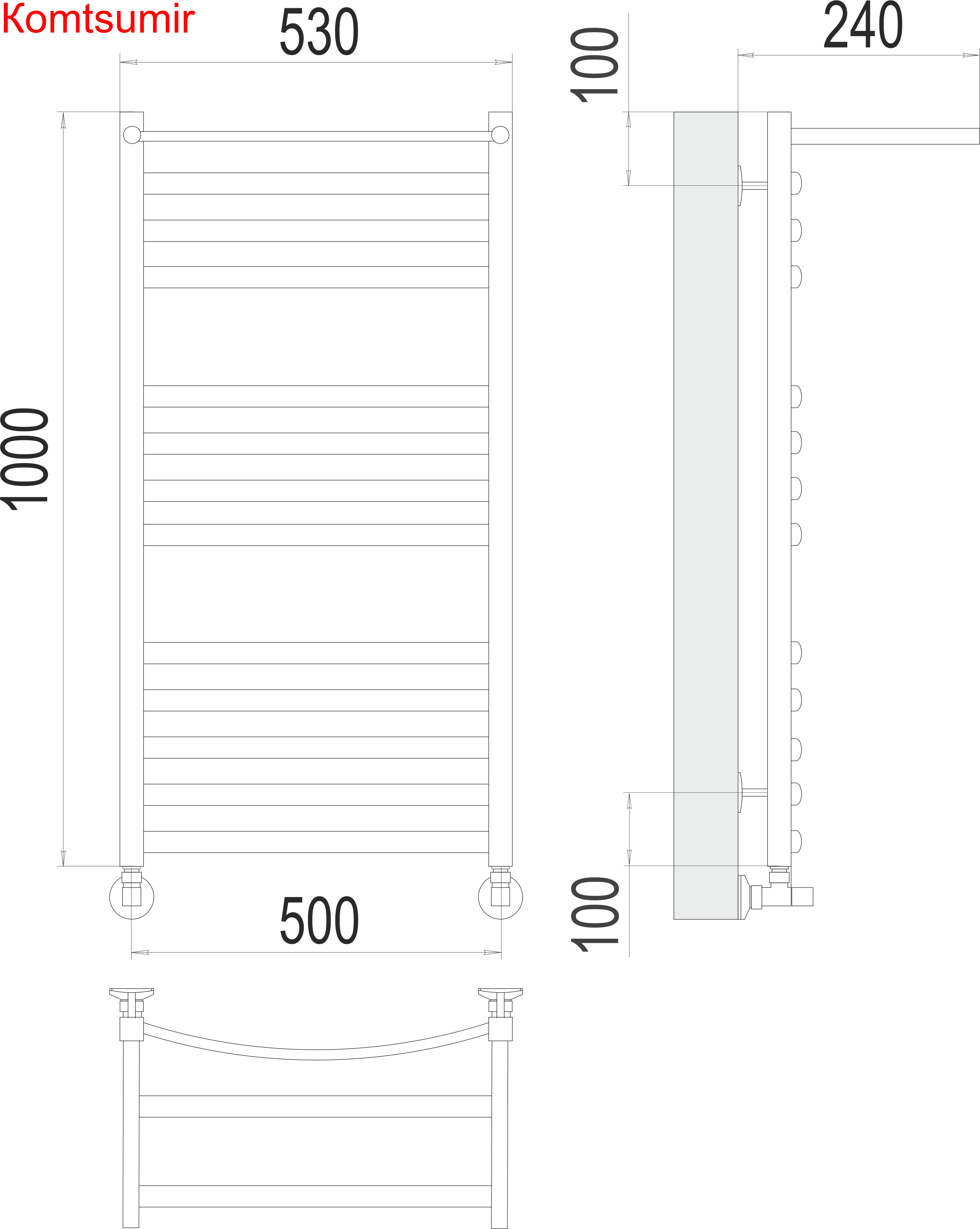 Енисей с/п П13 500х1000 Полотенцесушитель  TERMINUS