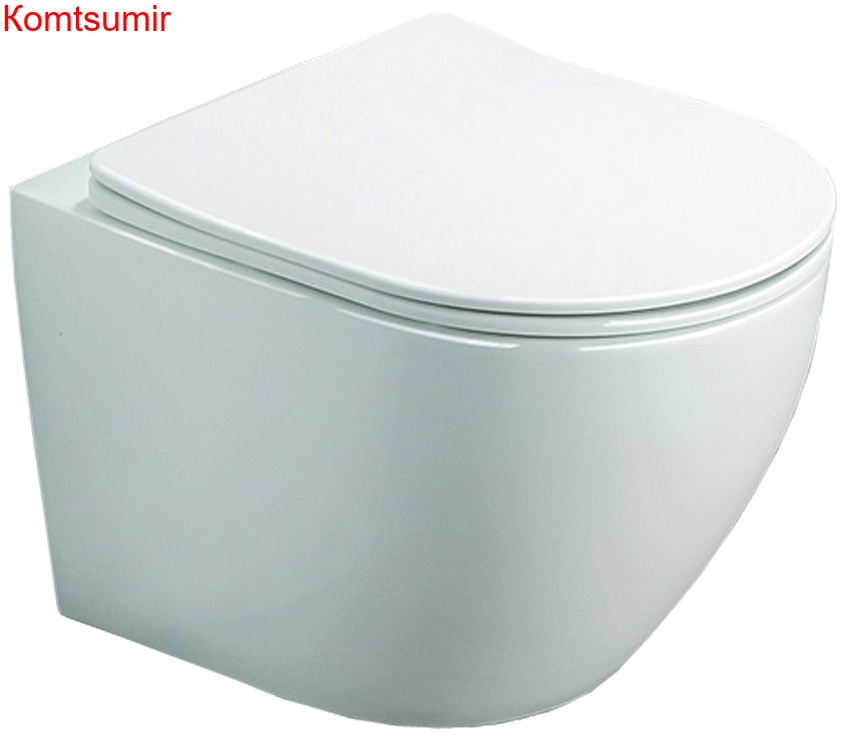 Унитаз подвесной Azario Grado 490х370х370 безободковый в комплекте с сидением микролифт, белый (AZ-0046 SP)