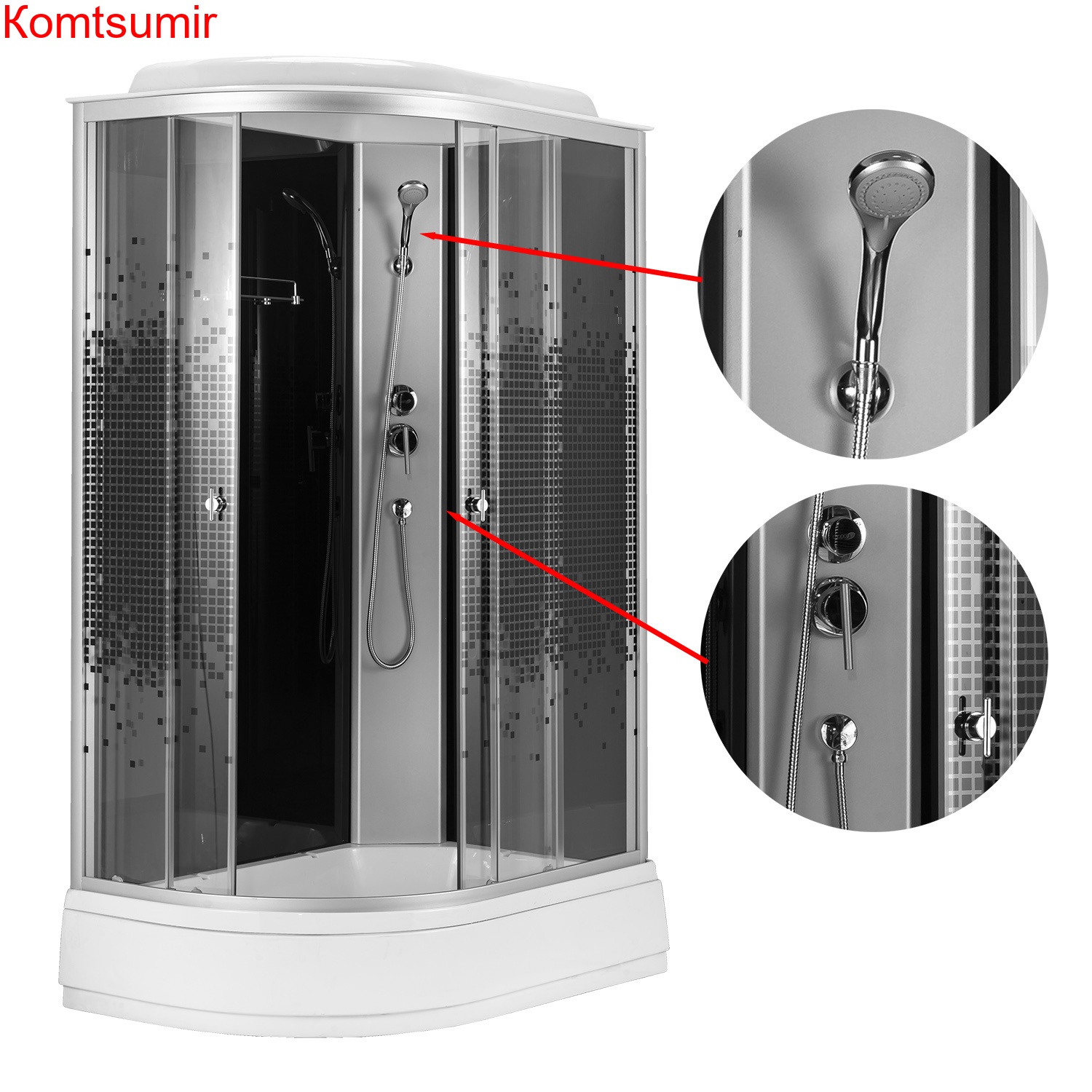 Душевая кабина Loranto 120x80x215 правая, поддон 13 см, 4 мм прозрачное стекло с рисунком "мозайка" (CS-1200-13ТМ/М R) Душевая кабина Loranto 120x80x215 правая, поддон 13 см, 4 мм прозрачное стекло с рисунком "мозайка" (CS-1200-13ТМ/М R)
