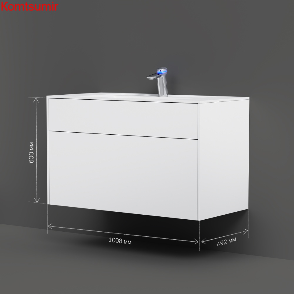 M50AFHX1003WM Inspire V2.0, База под раковину, подвесная, 100 см, 3 ящика, push-to-open, белый матов M50AFHX1003WM Inspire V2.0, База под раковину, подвесная, 100 см, 3 ящика, push-to-open, белый матов