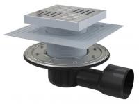 Душевой трап AlcaPlast APV3444 серый, матовый хром, в пол около стены