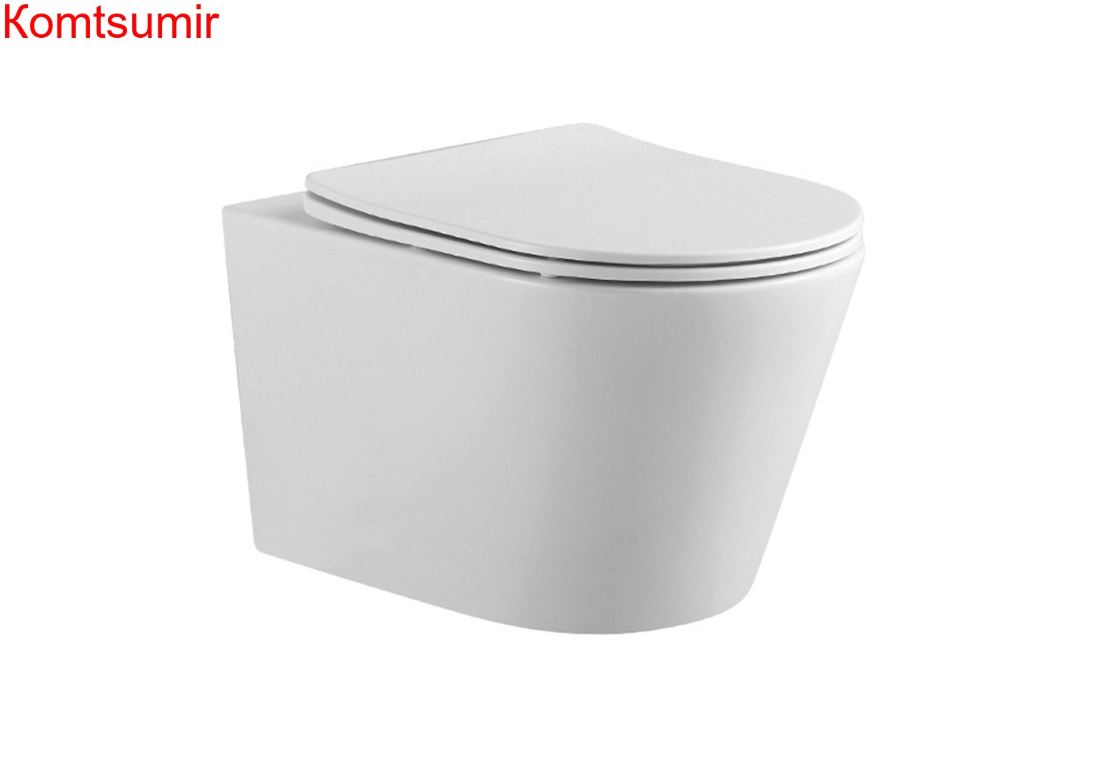 Унитаз подвесной безободковый AQUATEK ВЕГА AQ1905-MW 525*360*320 мм, белый матовый, горизонтальный выпуск, тонкое сиденье с механизмом плавного закрывания, крепеж