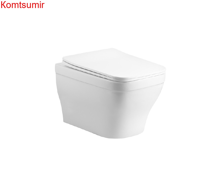 Унитаз-компакт подвесной безободковый AQUATEK АМАДЕО AQ1180-00 490*365*320 мм, горизонтальный выпуск, тонкое сиденье с механизмом плавного закрывания, крепеж