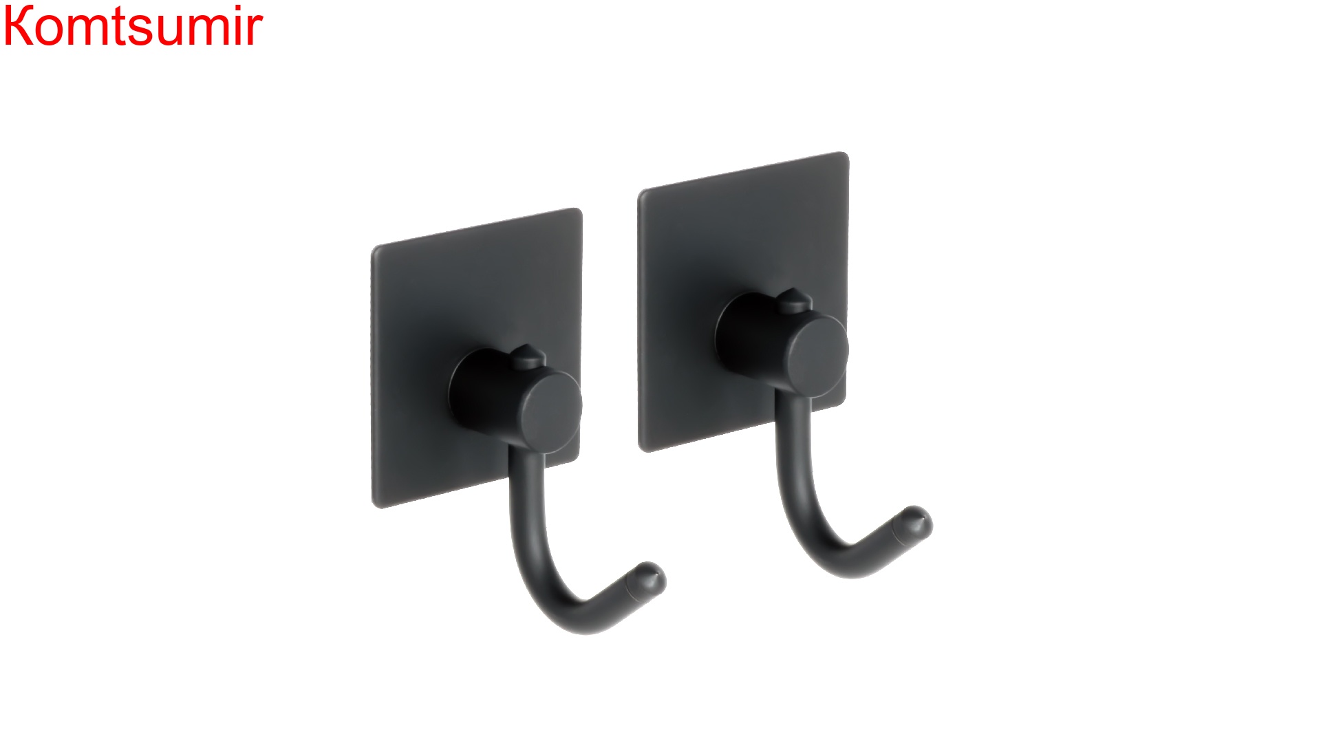 Крючок одинарный - 2 штуки, черный Fixsen, FX-560B