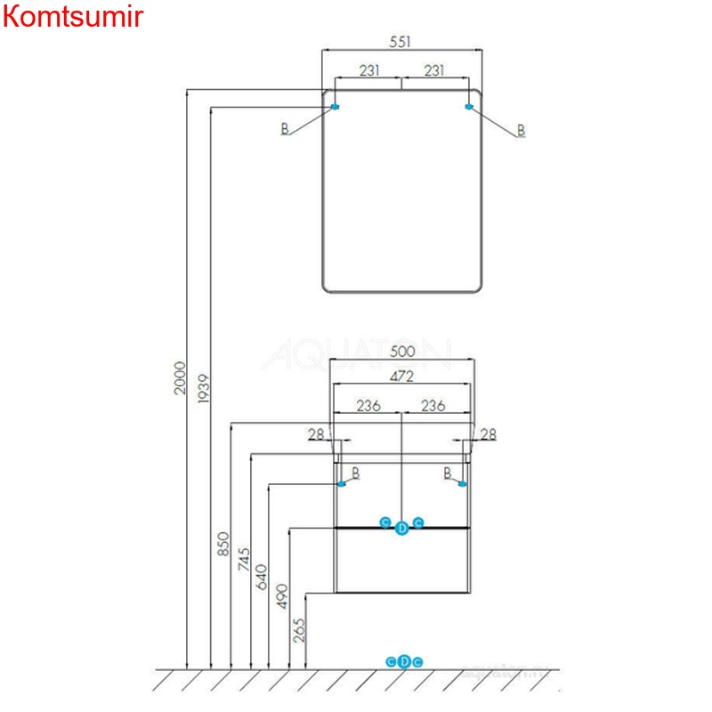 Зеркало-шкаф AQUATON СКАЙ 55 белый (1A238402SY010)