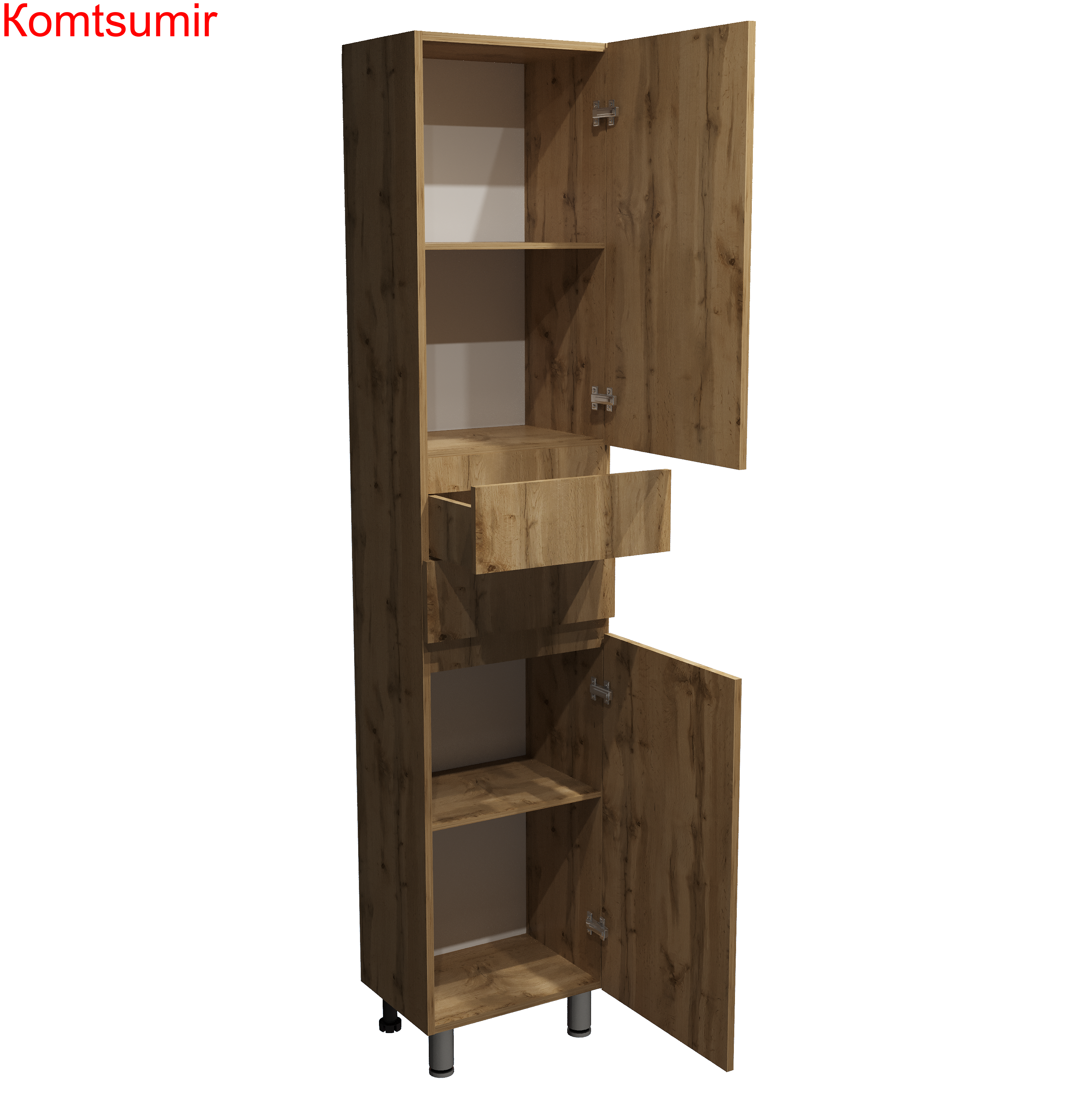 Пенал Djena Окант напольный 40 2 двери 2 ящика дерево правый Пенал Djena Окант напольный 40 2 двери 2 ящика дерево правый