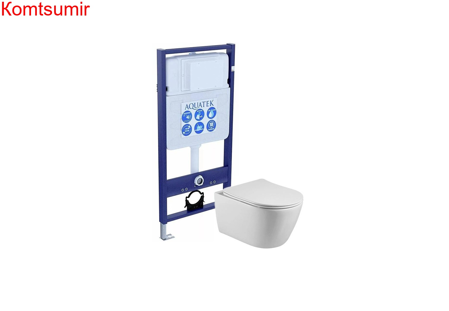 SET AQUATEK БЕТТА (рама AQUATEK Standard INS-0000012(без клавиши и крепежа)+унитаз БЕТТА AQ1253W-00 с тонким сиденьем soft-close,