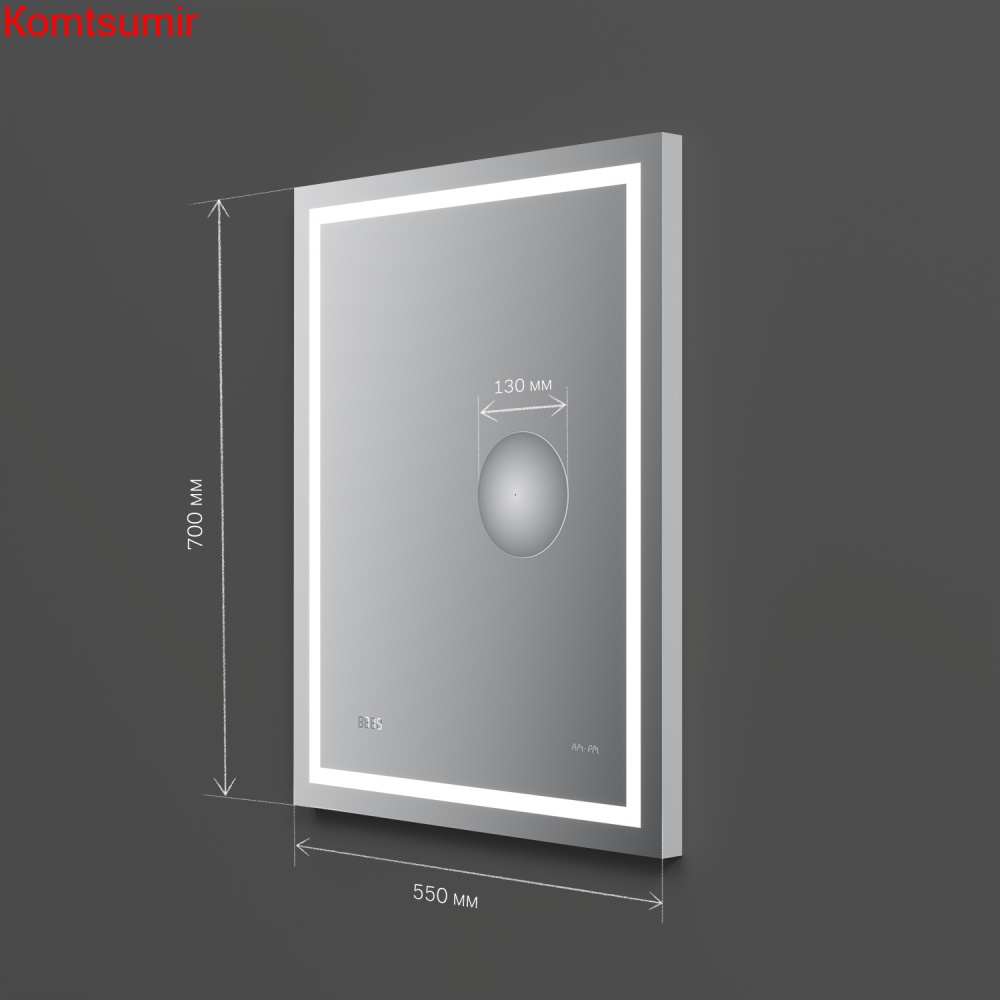 M91AMOX0553WG Универсальное зеркало с контурной Led-подсветкой, часами и косметическим зеркалом, 55 M91AMOX0553WG Универсальное зеркало с контурной Led-подсветкой, часами и косметическим зеркалом, 55