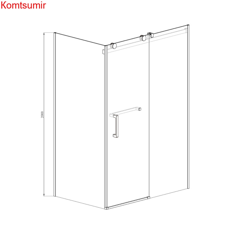 Душевое ограждение Azario VANCOUVER (900*1200*2000) L/R БЕЗ ПОДДОНА (раздвижная дверь), серебро, стекло