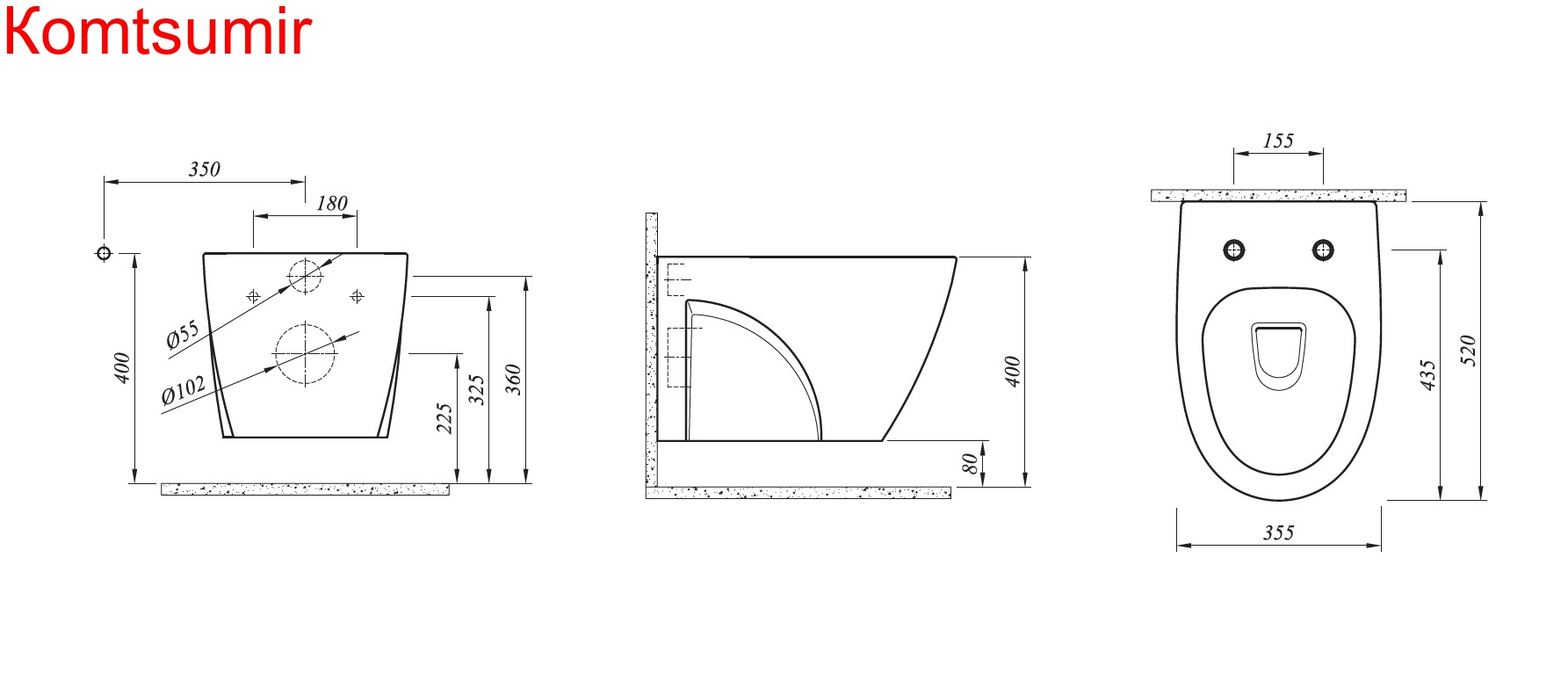 STIL Унитаз подвесной безободковый в комплекте с сиденьем