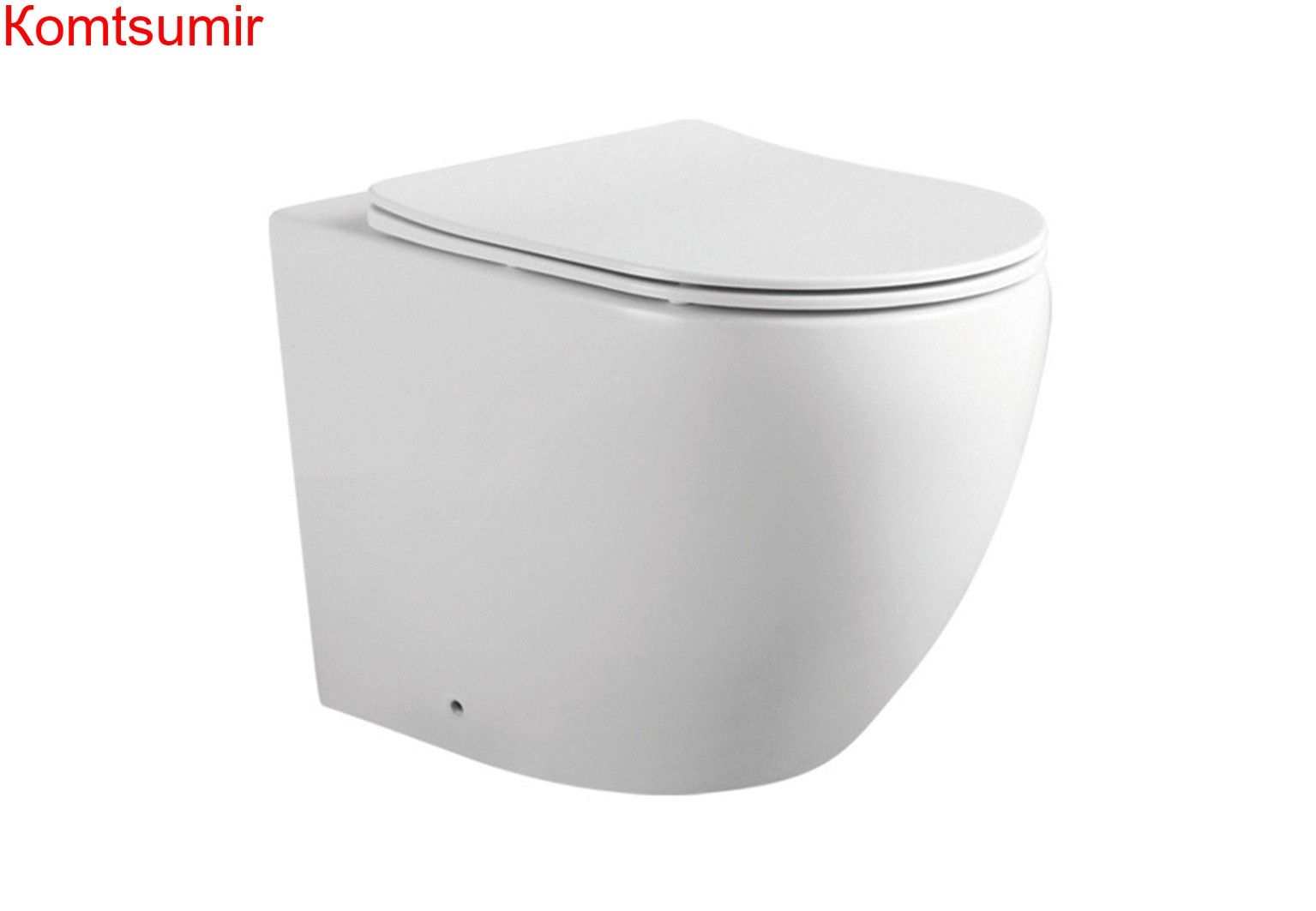 Унитаз напольный приставной безободковый AQUATEK ЕВРОПA Q1902-00 560*360*410 мм, горизонтальный выпуск, тонкое сиденье с механизмом плавного закрывания, крепеж