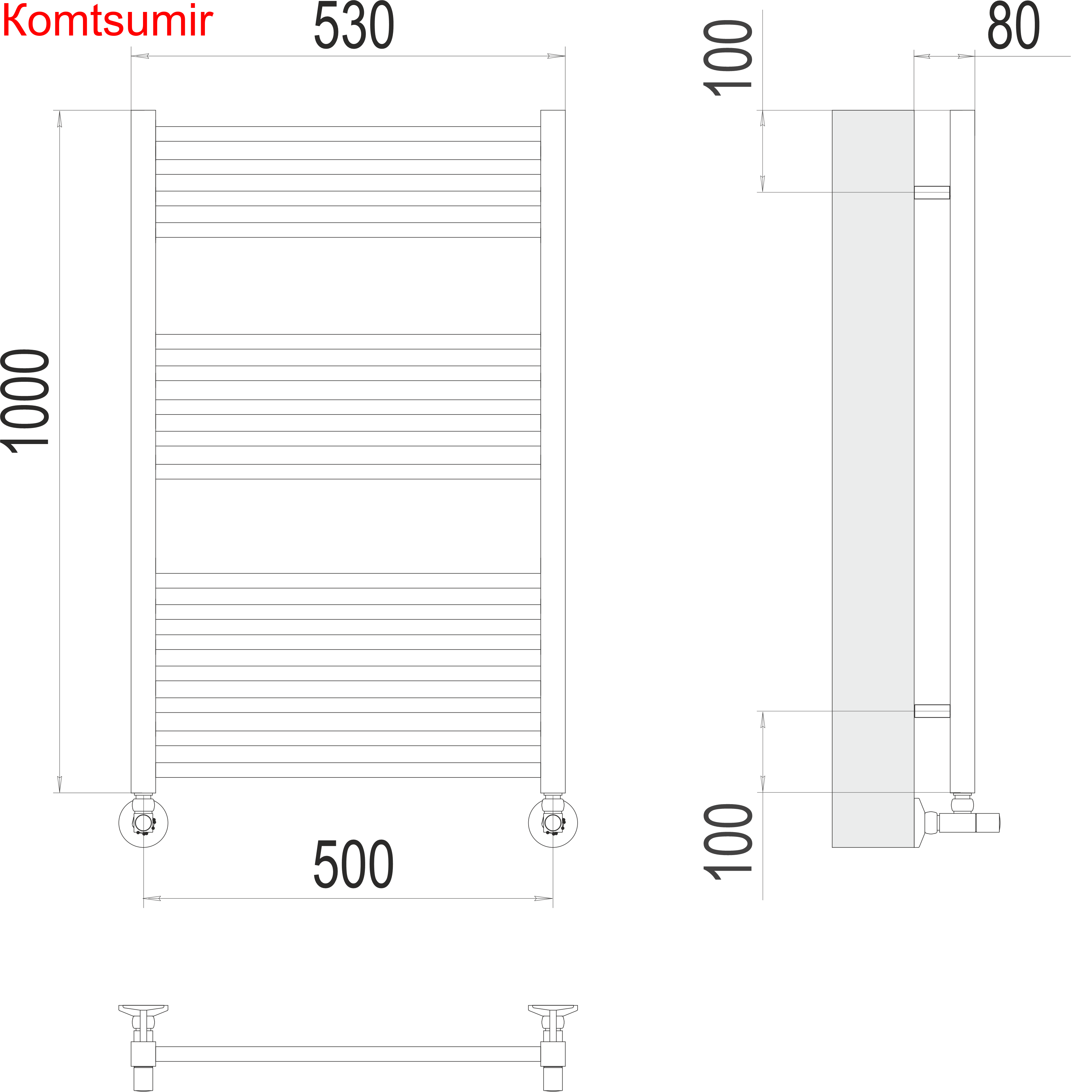 Сицилия П16 500х1000 Полотенцесушитель  TERMINUS