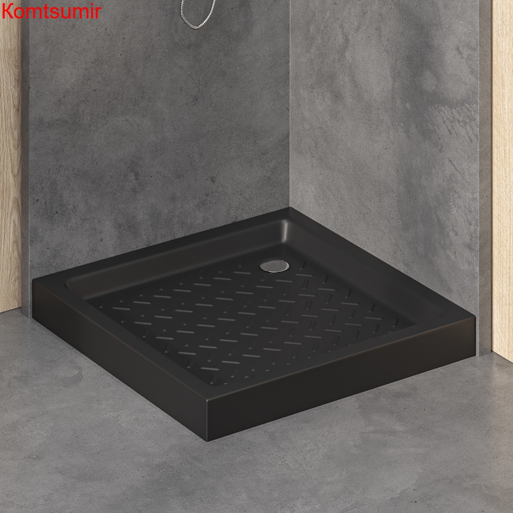 Душевой поддон квадратный керамический RGW CR B Черный 900