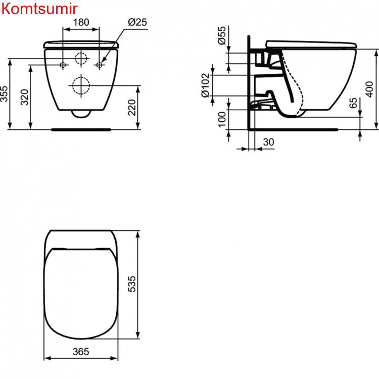 Подвесной унитаз Ideal Standard TESI AquaBlade T007901 Подвесной унитаз Ideal Standard TESI AquaBlade T007901
