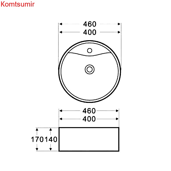 Раковина Azario накладная 460х170 белая (AZ-3018 SP)