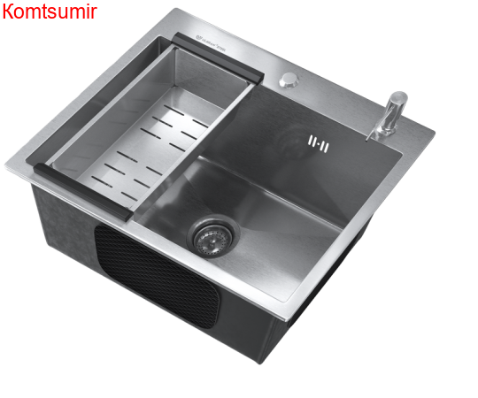 Кухонная мойка ULGRAN Steel 600 x 450 цвет «брашированная сталь»