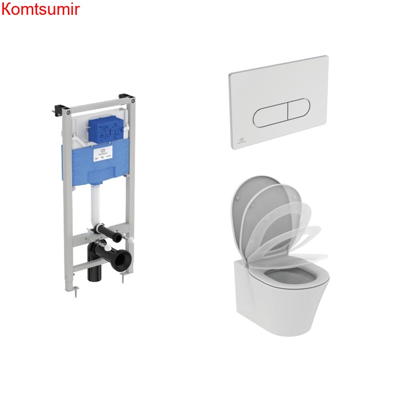 Пневматический промо-набор 4 в 1 Ideal Standard Пневматический комплект ProSys + Подвесной унитаз с сидением и крышкой CONNECT AIR Rimless