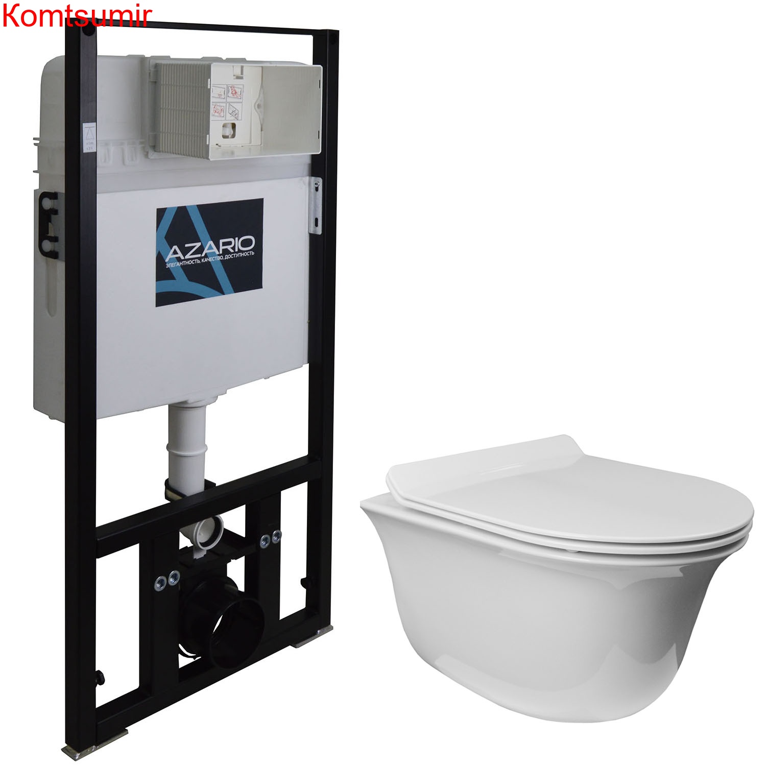 Сет AZARIO инсталляция + унитаз Felice с быстросъемным сиденьем микролифт (AZ-8010-1000+AZ-0051)