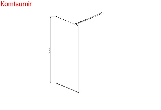 Aquatek Душевая перегородка Walk in с держателем 200х80, хром