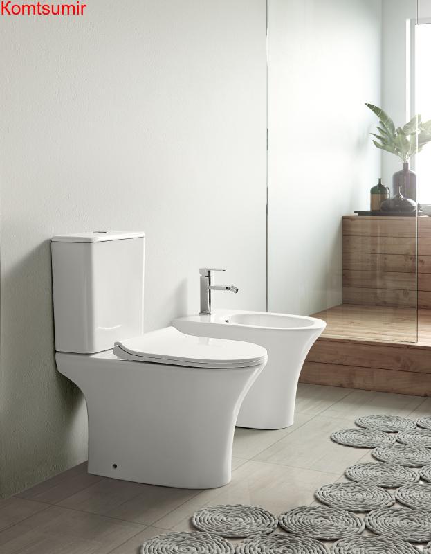 Унитаз напольный Azario FRETTA ROUND 650х340х770 безободковый с бачком и сиденьем микролифт (AZ-1217A)