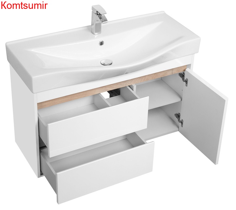 Тумба под раковину AQUATON Нортон 100 подвесная, белая (1A249001NT010)