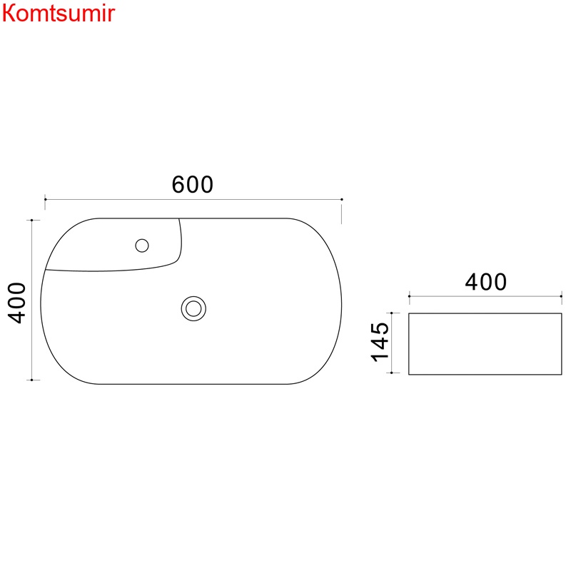 Раковина Azario 60х40х14,5 накладная, белая (AZ41302)