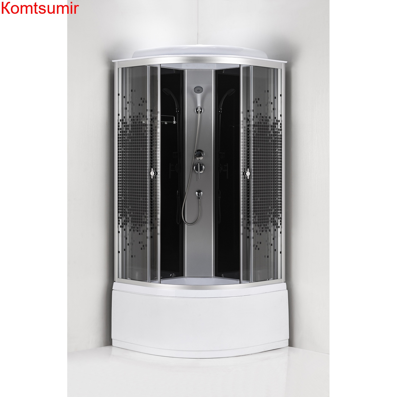 Душевая кабина Loranto 90x90x215 поддон 40 см, 4 мм прозрачное стекло с рисунком "мозайка" (CS-986ТМ/G) Душевая кабина Loranto 90x90x215 поддон 40 см, 4 мм прозрачное стекло с рисунком "мозайка" (CS-986ТМ/G)