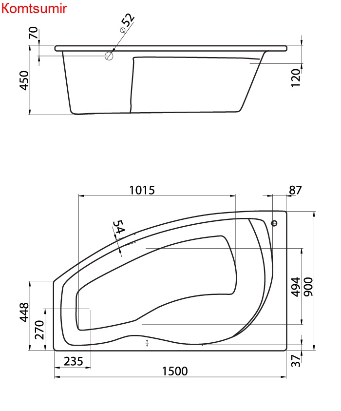Ванна акриловая Santek Майорка асимметричная 150х90, левосторонняя, белая Ванна акриловая Santek Майорка асимметричная 150х90, левосторонняя, белая