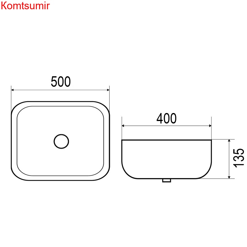 Раковина Azario 50х40х13,5 накладная, белый глянец (AZ41015)
