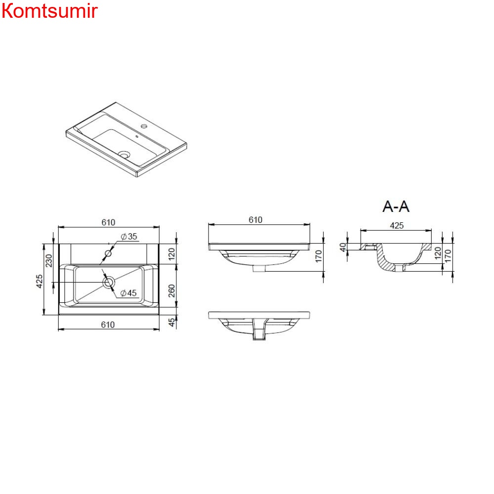 M90WCC0602BM GEM, Раковина мебельная, керамическая, 60 см, встроенная, цвет: черный матовый