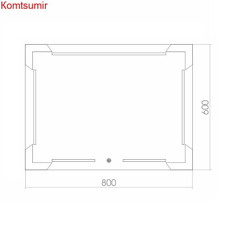 Зеркало AZARIO Крокус 800*600, LED-подсветка, сенсорный выключатель