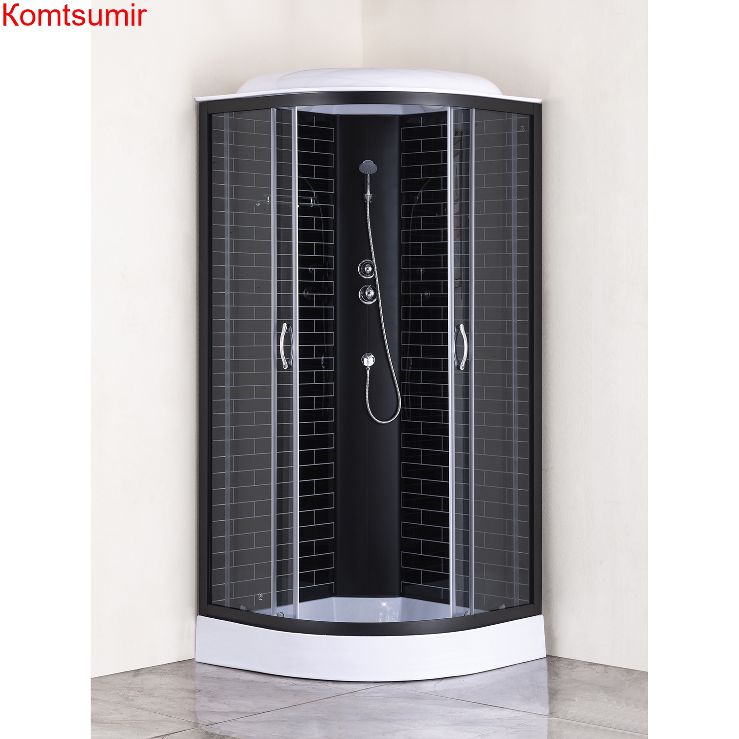 Душевая кабина Loranto 100х100х215 поддон 13см, черный кирпичный узор, прозрачное стекло 4мм, профиль черный (CS661013GB100) Душевая кабина Loranto 100х100х215 поддон 13см, черный кирпичный узор, прозрачное стекло 4мм, профиль черный (CS661013GB100)