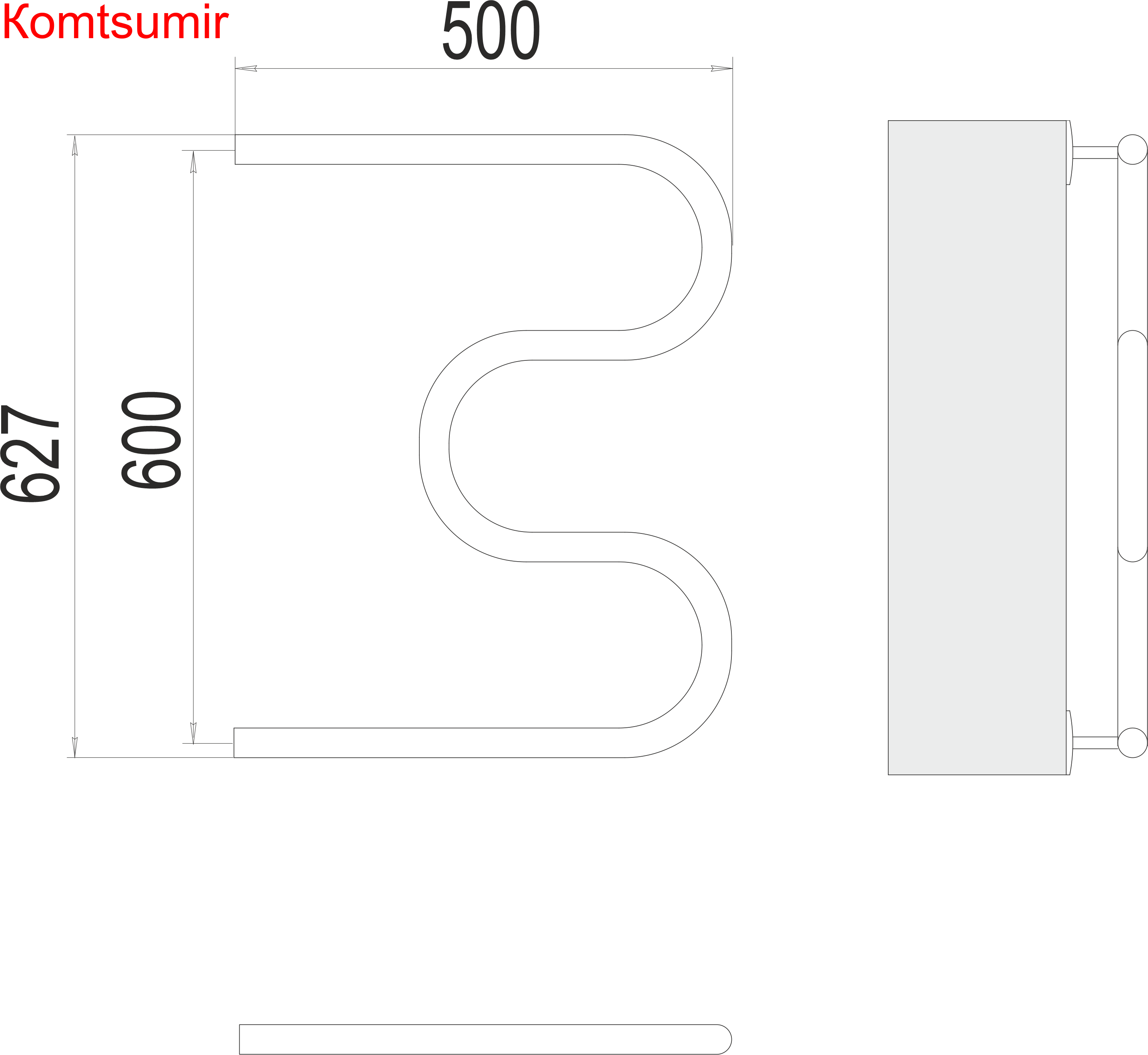 М-обр AISI 25 600х500 Полотенцесушитель  TERMINUS