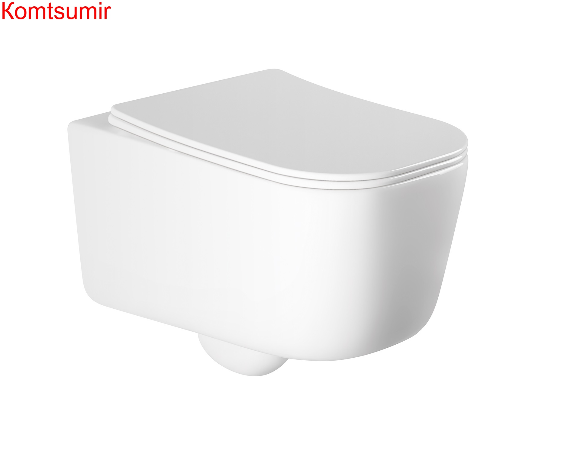 Унитаз подвесной безободковый AQUATEK ЛУГАНО AQ2002-00 510*350*360 мм, горизонтальный выпуск, тонкое сиденье с механизмом плавного закрывания, крепеж