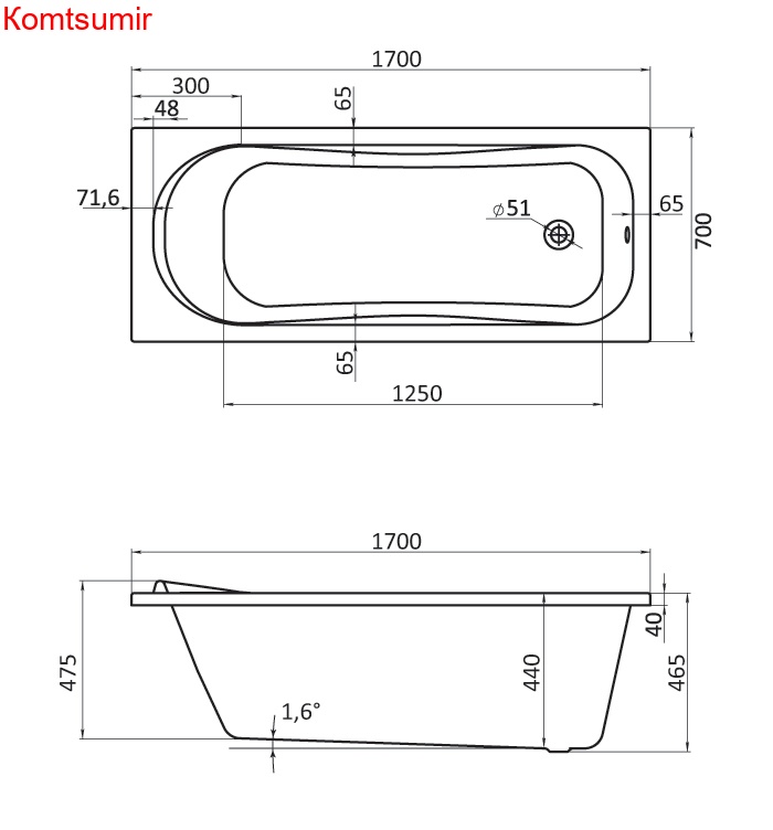 Ванна акриловая Santek Тенерифе прямоугольная 170х70, белая Ванна акриловая Santek Тенерифе прямоугольная 170х70, белая