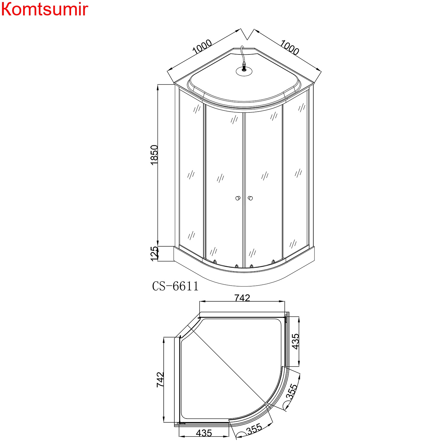 Душевая кабина Loranto CS-6611 F, 100х100х215, матовая, стекло 4 мм, поддон 13 см Душевая кабина Loranto CS-6611 F, 100х100х215, матовая, стекло 4 мм, поддон 13 см