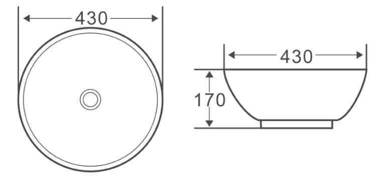 Раковина накладная керамическая круглая BB1077