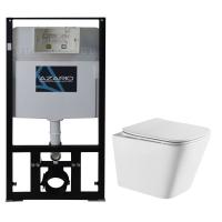 Сет AZARIO инсталляция + унитаз Teramo безободковый, с сиденьем микролифт, белый (AZ-8010-1000+AZ-0052-UQ)