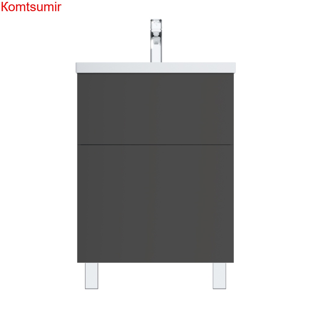 M90FSX06022GM32 GEM, База под раковину, напольная, 60 см, 2 ящика push-to-open, графит матовый
