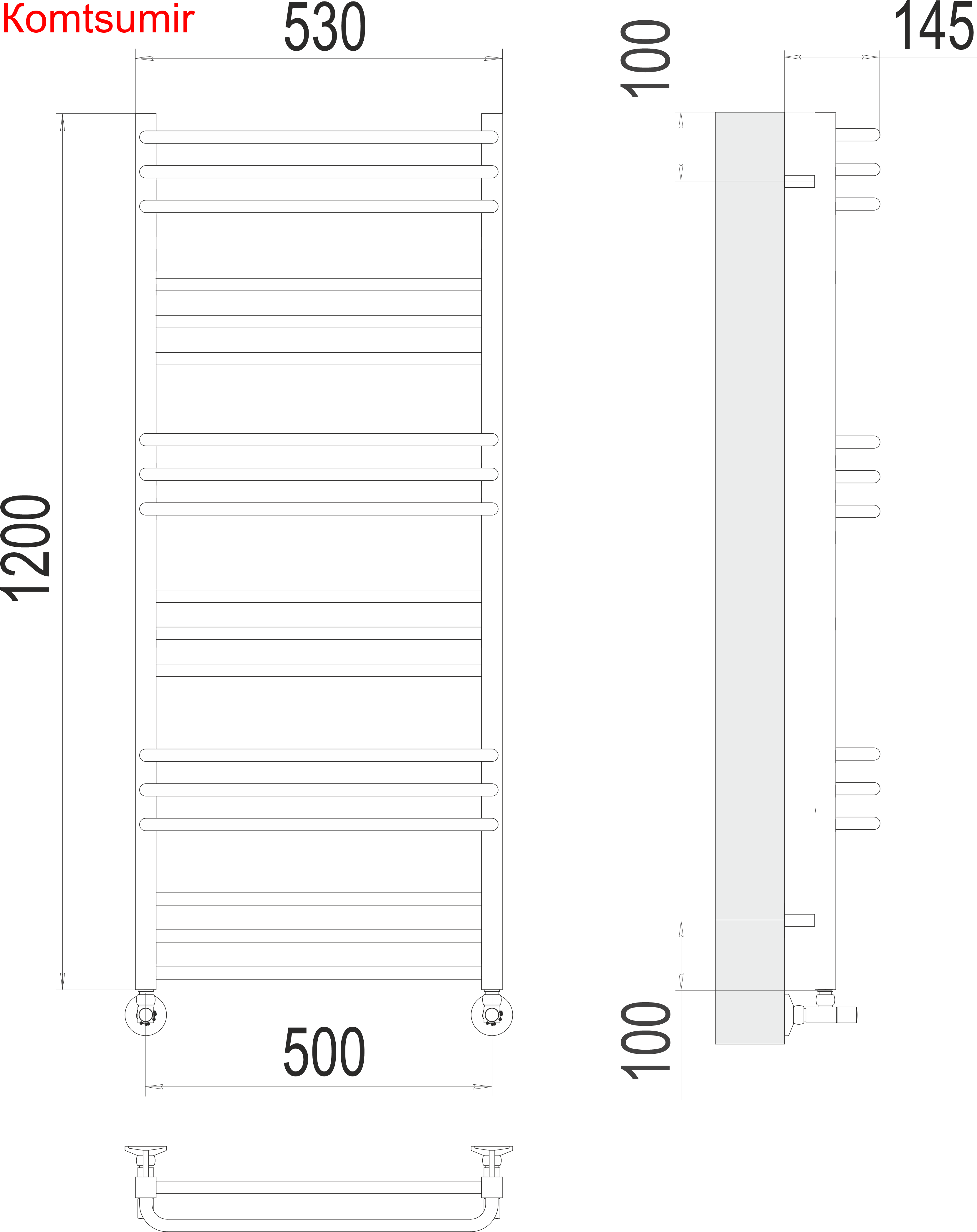 Соренто П18 500х1200 Полотенцесушитель  TERMINUS