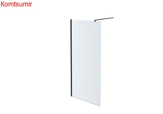 Aquatek Душевая перегородка Walk in с держателем 200х90, черный матовый