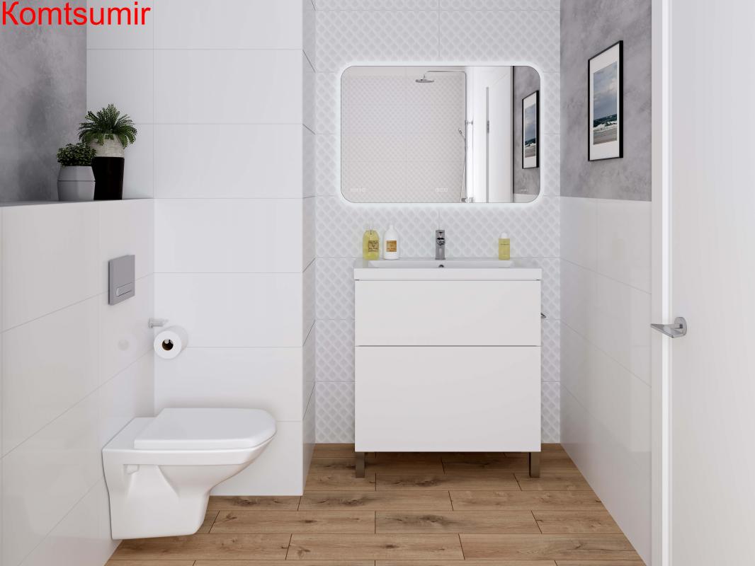 Зеркало: LED 070 pro 80*60, с подсветкой, сенсор, антизапотевание, ф-ция звонка, часы, Bluetooth, Сорт1