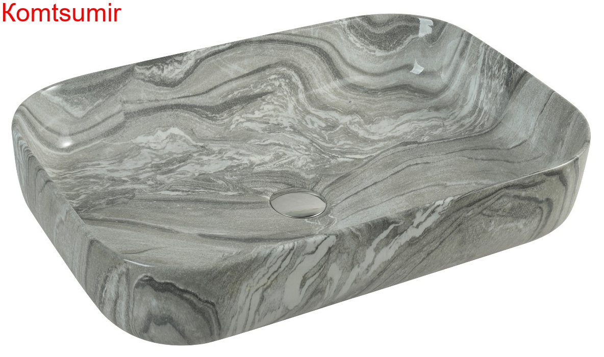 Раковина Azario накладная 605х425х140 цвет мрамор (AZ-78625)