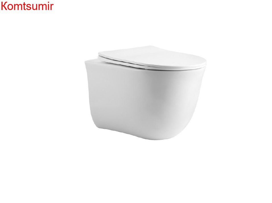 Унитаз-компакт подвесной безободковый Aquatek КЛАССИК AQ1112-00 490*365*340 мм, горизонтальный выпуск, тонкое сиденье с механизмом плавного закрывания, крепеж