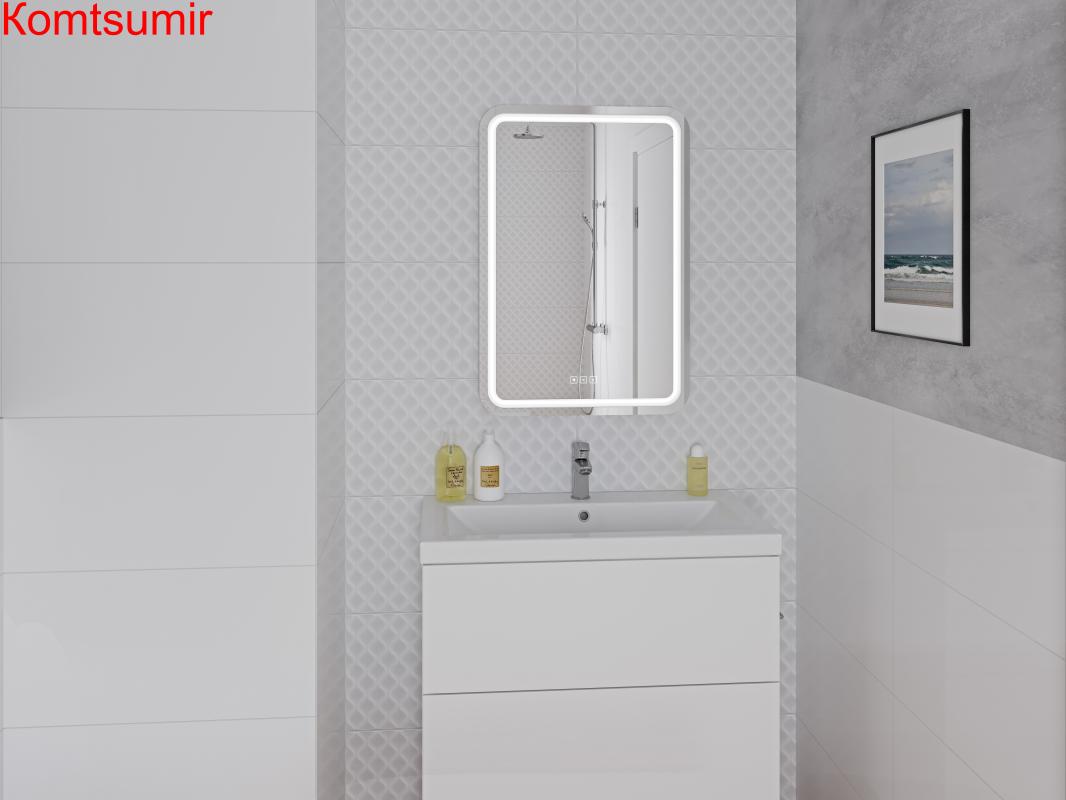 Зеркало: LED 050 pro 55*80, с подсветкой, антизапотевание,смена цвета холод.тепло, часы, Сорт1