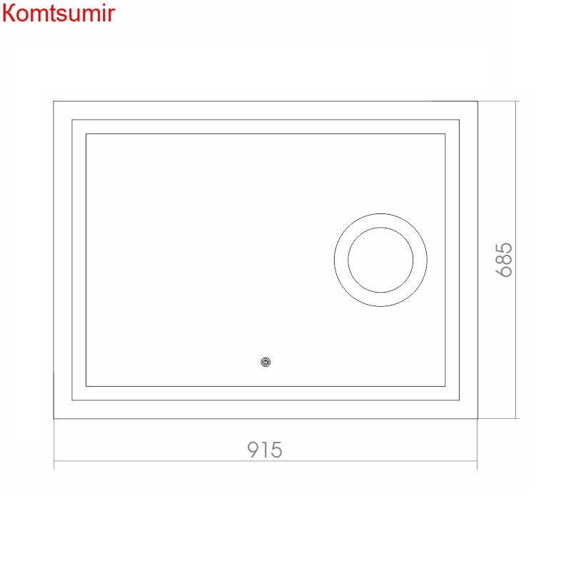 Зеркало AZARIO Оптима 915*685, LED-подсветка 2 режима, сенсорный выключатель, увеличительное зеркало