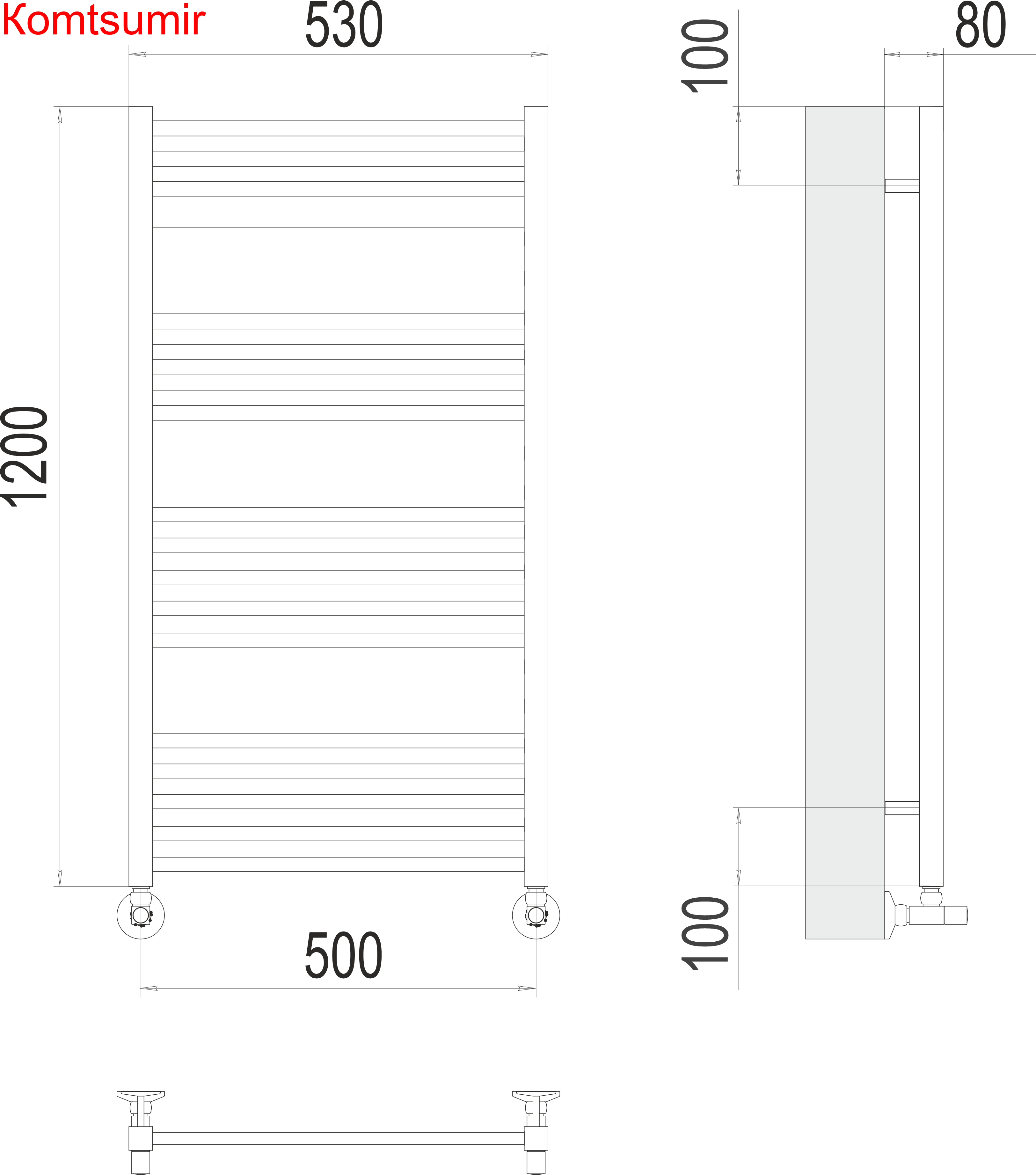 Сицилия П18 500х1200 Полотенцесушитель  TERMINUS