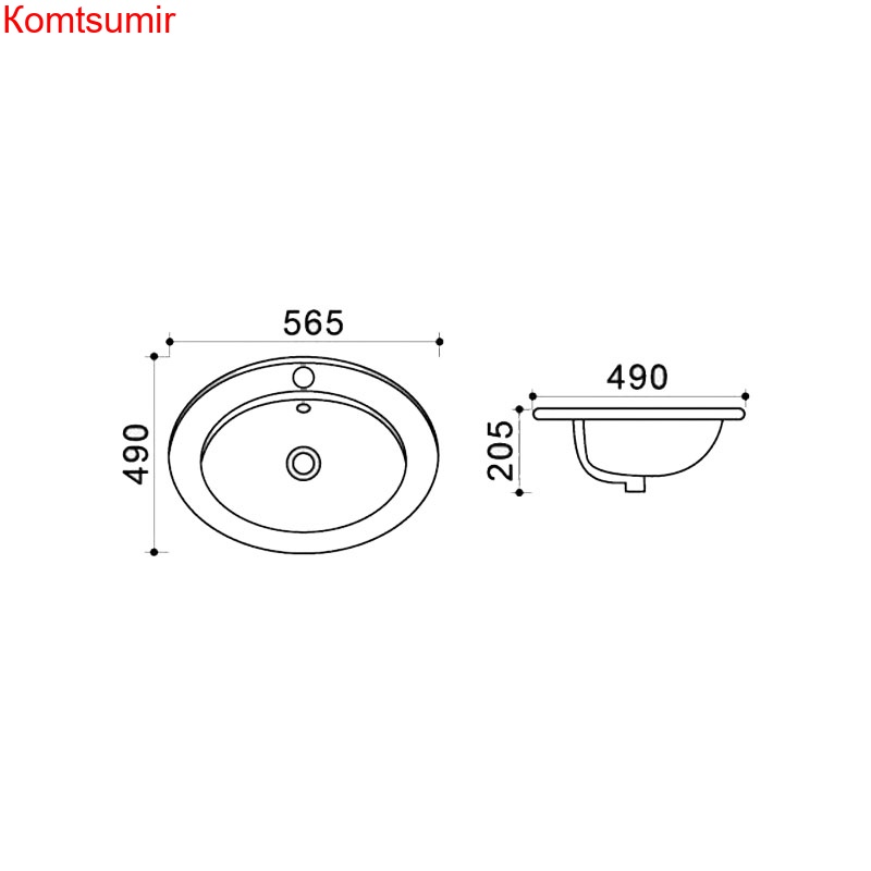 Раковина Trend встраеваемая, белая (AZ-T808)