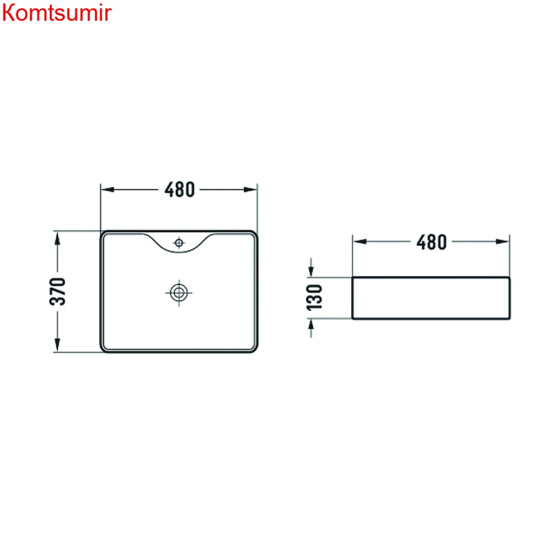 Раковина Azario накладная 480*370*130 белый (AZ-2010)